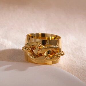 💛Gold plated chain texture ring